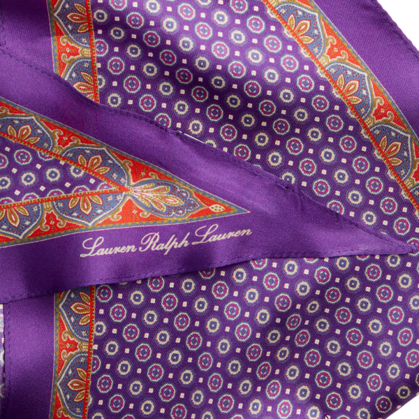 Purple Agate Verona Paisley Silk Twill Diamond Scarf Lauren 3