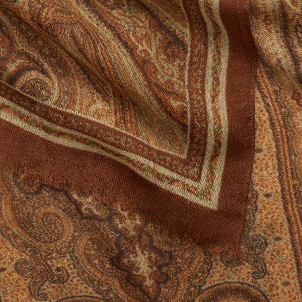Cream Paisley Stratford Paisley Wool Wrap Scarf Lauren 3