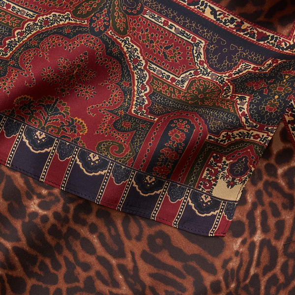 Deep Rhodonite Padova Mixed-Print Silk Scarf Lauren 3