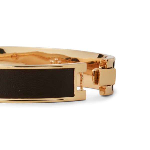 Gold Gold-Tone Lambskin Hinge Bangle Lauren 2