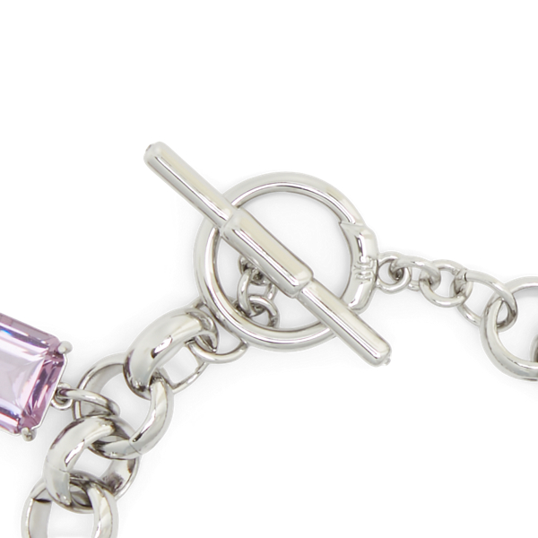 Purple Silver-Tone Stone Flex Bracelet Lauren 2