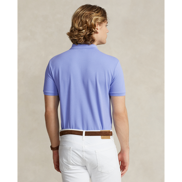 Custom Slim Stretch Mesh Zip Polo Shirt for Men | Ralph
