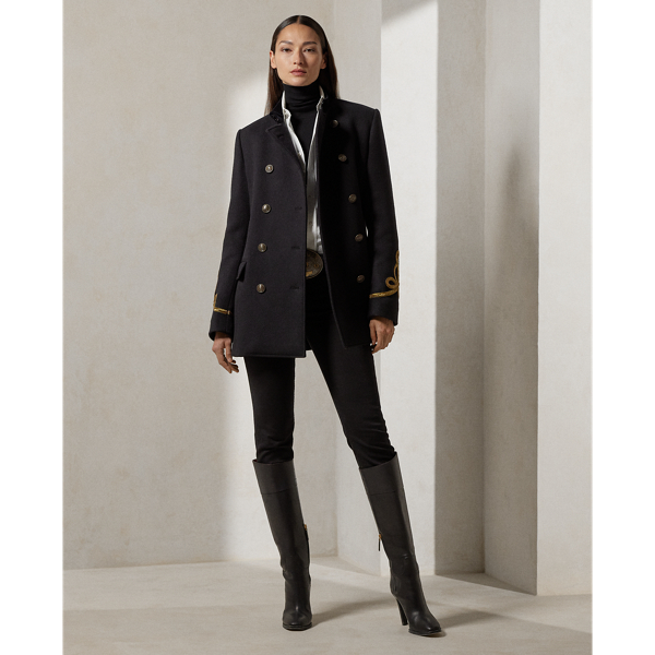 Black Alianora Wool-Cashmere Coat Ralph Lauren Collection 4
