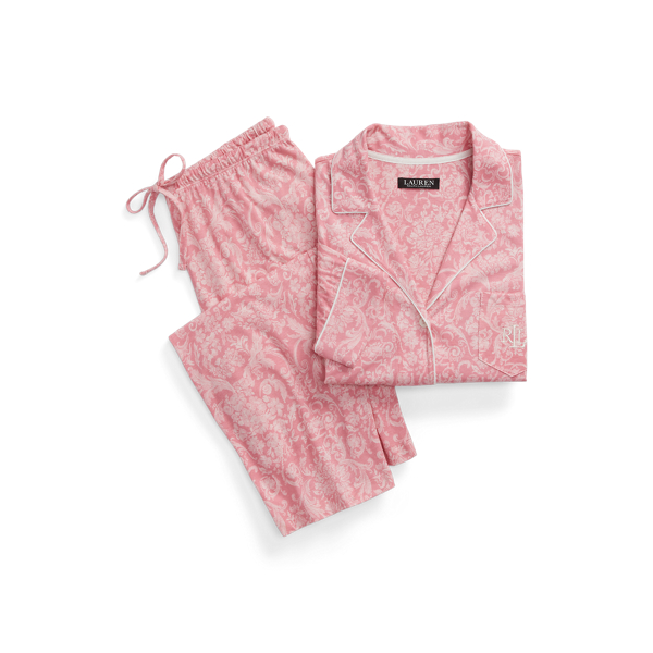 Paisley Cotton-Blend Jersey Sleep Set Lauren Petite 1