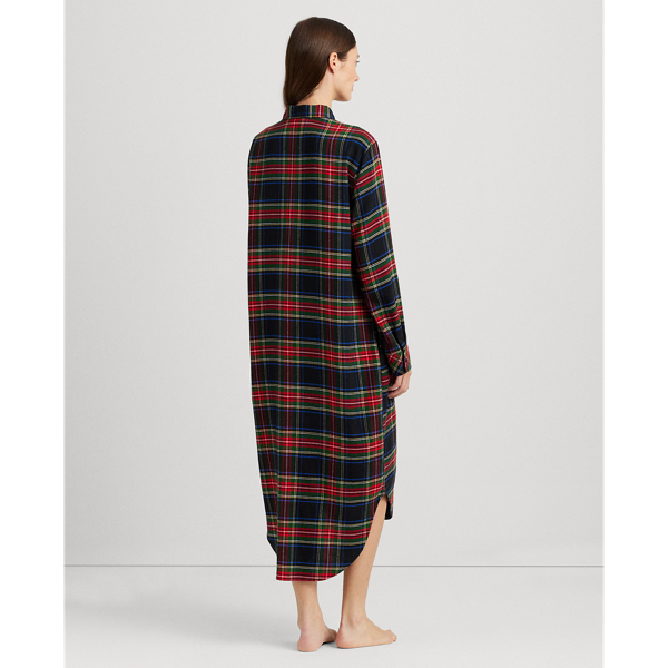 Black Plaid Plaid Brushed Twill Ballet Sleep Shirt Lauren 5