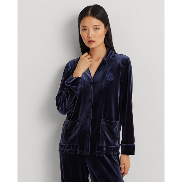 Midnight Blue Velvet Sleep Set Lauren 4