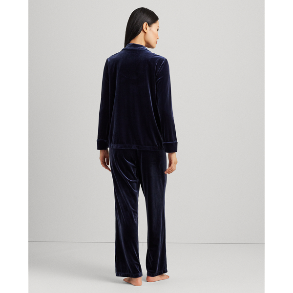 Midnight Blue Velvet Sleep Set Lauren 5