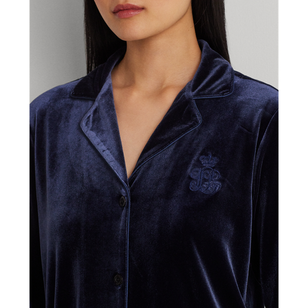Midnight Blue Velvet Sleep Set Lauren 6