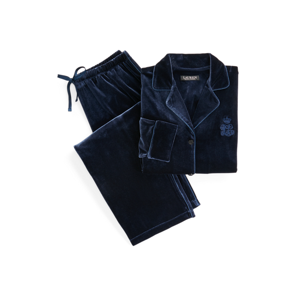 Midnight Blue Velvet Sleep Set Lauren 2