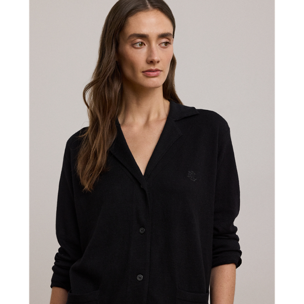 Black Cotton-Cashmere Sleep Set Lauren 6