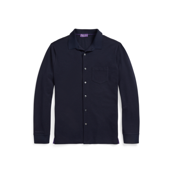 Wool Piqu&eacute; Shirt Purple Label 1