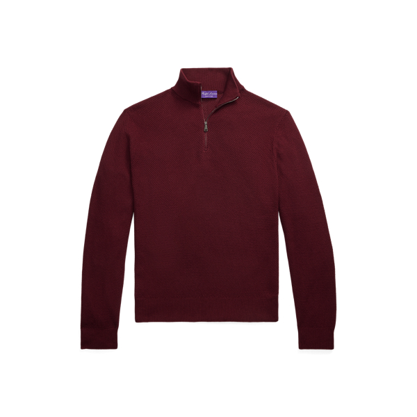 Textured Silk-Cotton Quarter-Zip Jumper
