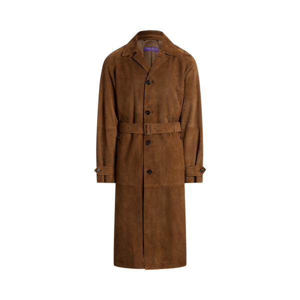 Mens suede trench coat hot sale