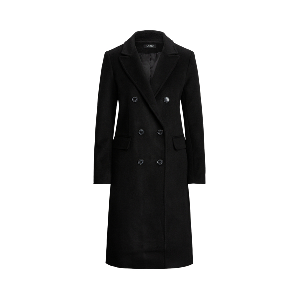 Double Breasted Wool Blend Coat