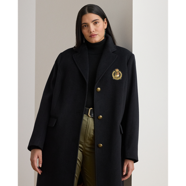 Crest-Patch Wool-Blend Coat