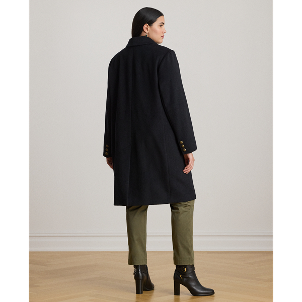 Crest-Patch Wool-Blend Coat