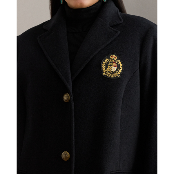 Crest-Patch Wool-Blend Coat