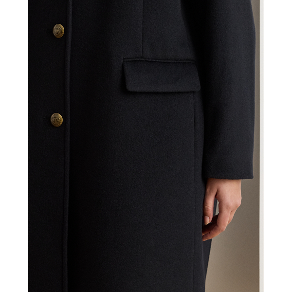 Crest-Patch Wool-Blend Coat