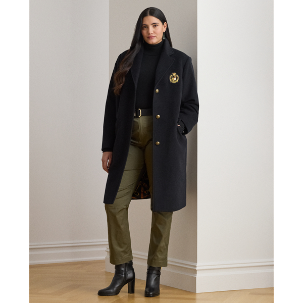 Crest-Patch Wool-Blend Coat