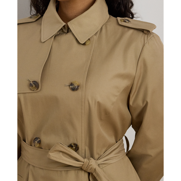 Double-Breasted Cotton-Blend Trench Coat
