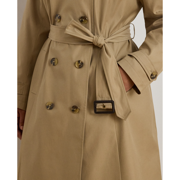 Double-Breasted Cotton-Blend Trench Coat