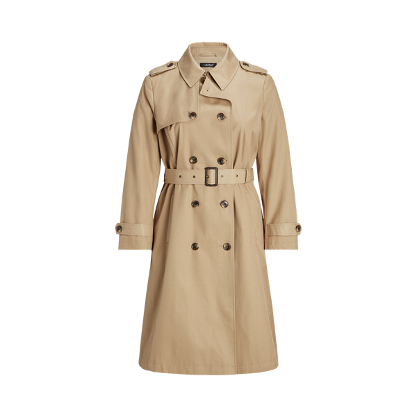 Double-Breasted Cotton-Blend Trench Coat