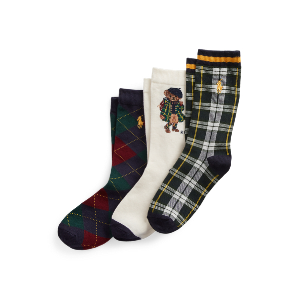 Polo Bear Crew Sock 3-Pack Girls 7-16 1