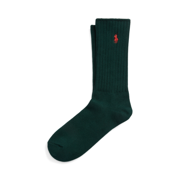 Signature Pony Cotton-Blend Crew Socks