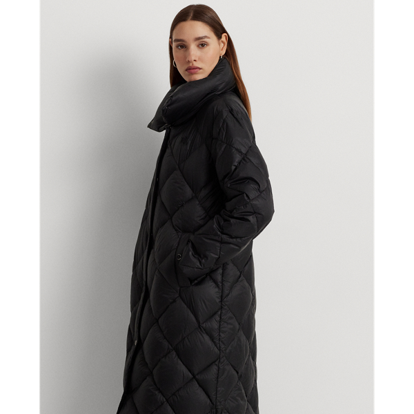 Black Diamond-Quilted Maxi Down Coat Lauren for winter 4