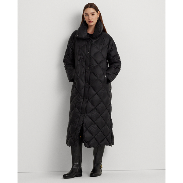 Black Diamond-Quilted Maxi Down Coat Lauren for winter 1