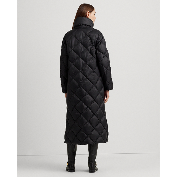 Black Diamond-Quilted Maxi Down Coat Lauren for winter 5