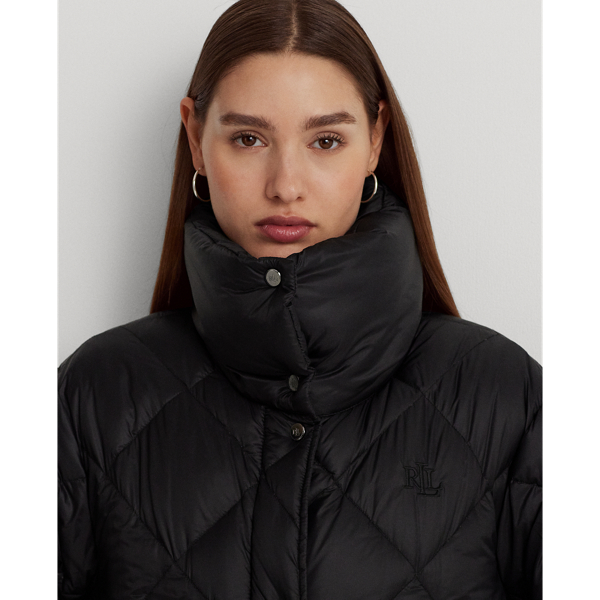 Black Diamond-Quilted Maxi Down Coat Lauren for winter 6