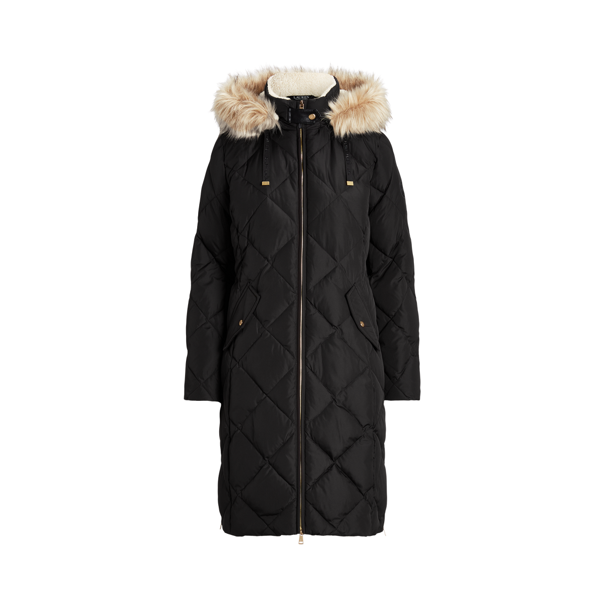 Faux Fur Trim Hooded Down Coat
