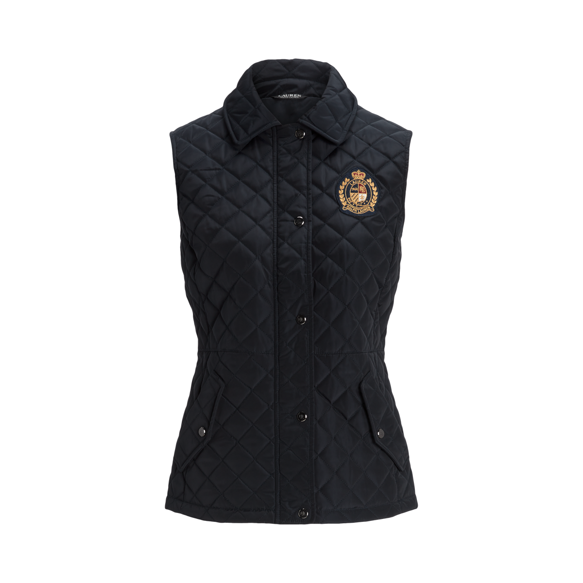 Crest Patch Diamond Quilted Vest