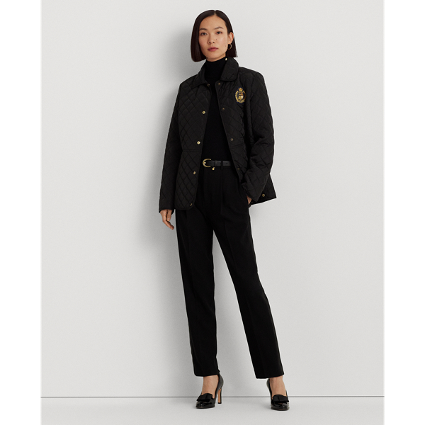 Black Crest-Patch Diamond-Quilted Jacket Lauren 3