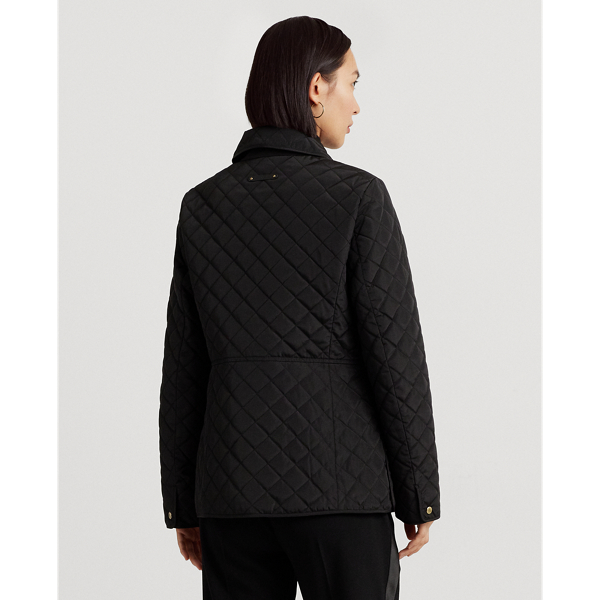 Black Crest-Patch Diamond-Quilted Jacket Lauren 4