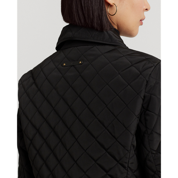 Black Crest-Patch Diamond-Quilted Jacket Lauren 6