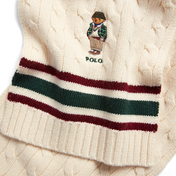 Cream Multi Polo Bear Cable-Knit Cricket Scarf Polo Ralph Lauren 2