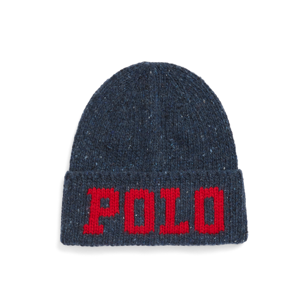 Top Polo Ralph Lauren RL Mascot Black Rib-Knit Beanie HARD TO FIND