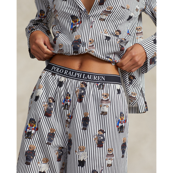 Polo Bear Sateen Pyjama Set for Women Ralph Lauren UK