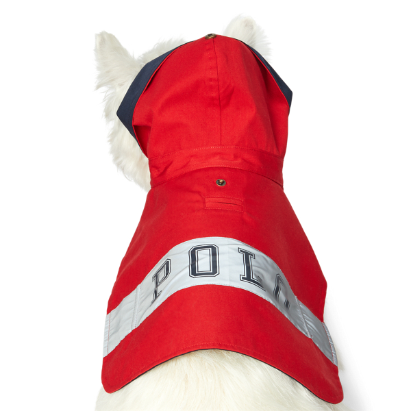 Imperméable pour chien à logo en toile Polo Ralph Lauren Home en Rouge uni/Marine chasseur 4