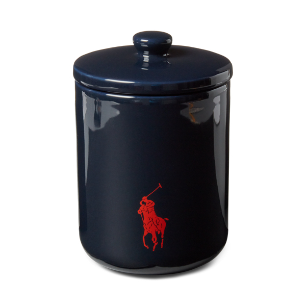 Solid Hunter Navy Dog Treat Jar Polo Ralph Lauren Home 1