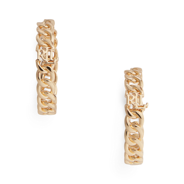 Gold-Tone Logo Hoop Earrings