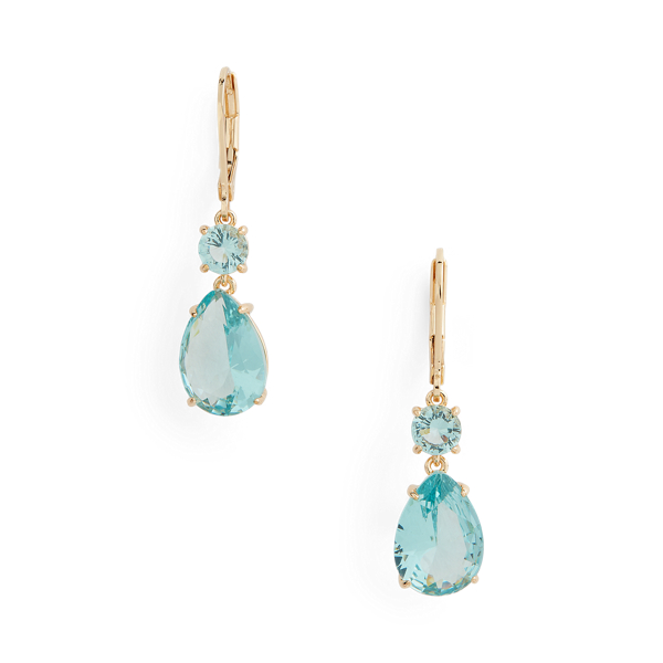 Pendientes largos dorados con gemas Lauren en 1