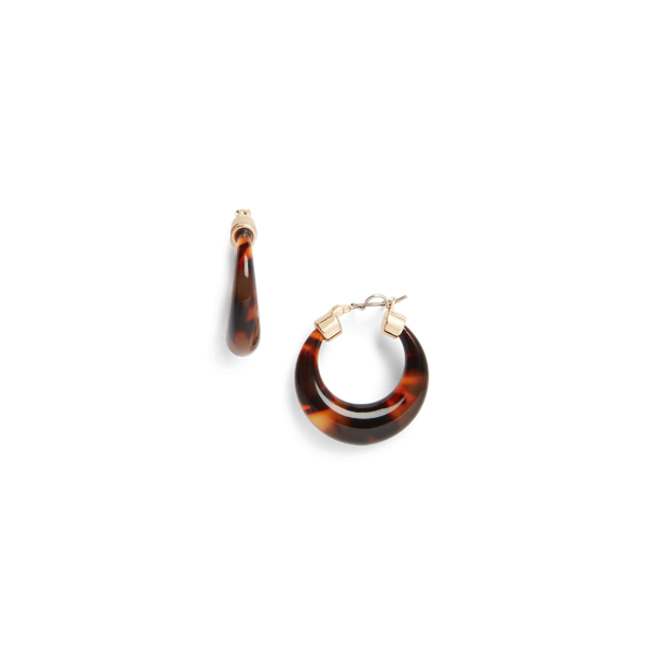 Gold/Tortoise Gold-Tone & Tortoiseshell Hoop Earrings Lauren 2
