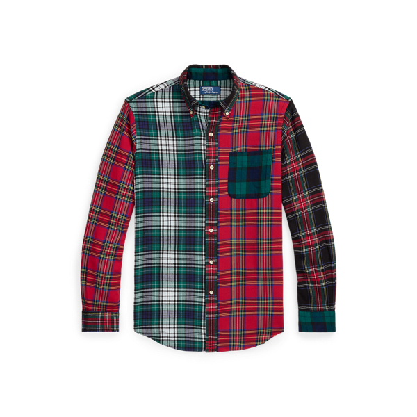 POLO RALPH LAUREN Men's Classic Fit Red Multi Plaid Twill Flannel Fun Shirt deals sz L