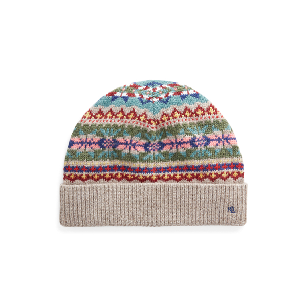 Bonnet Fair Isle en laine m&eacute;lang&eacute;e