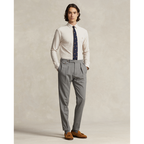 Gestreiftes Custom-Fit Oxfordhemd Polo Ralph Lauren in Klassisch-Sandbraun/Wei&szlig; 4