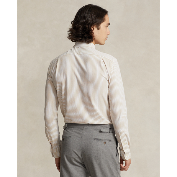 Gestreiftes Custom-Fit Oxfordhemd Polo Ralph Lauren in Klassisch-Sandbraun/Wei&szlig; 5