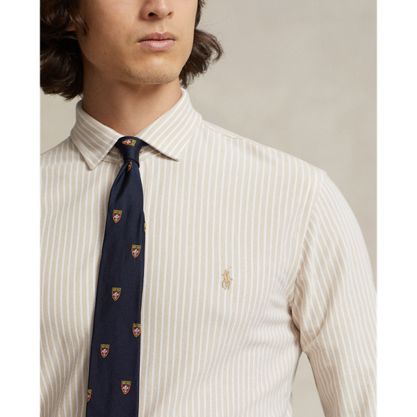 Gestreiftes Custom-Fit Oxfordhemd Polo Ralph Lauren in Klassisch-Sandbraun/Wei&szlig; 6